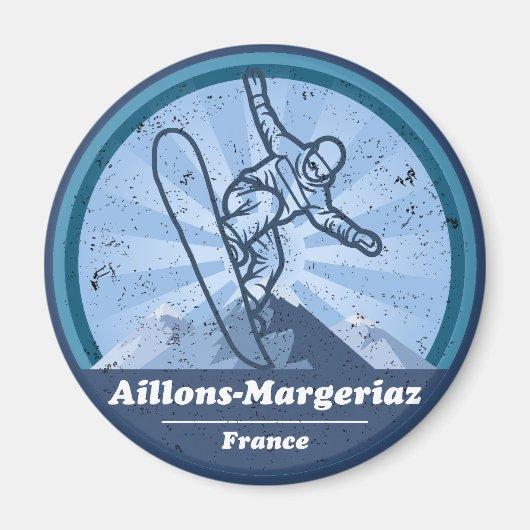 Aillons-Margeriaz Snowboard Magneet (Voorkant)