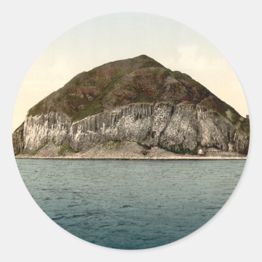 Ailsa Craig, Firth of Clyde Ronde Sticker (Voorkant)