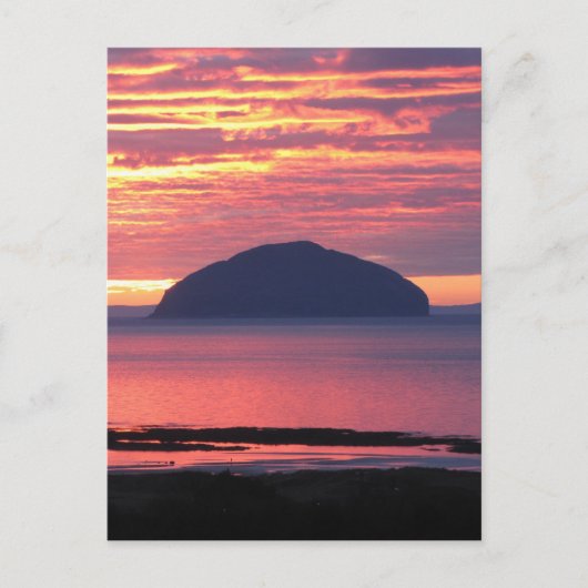 Ailsa Craig Sunset Briefkaart (Voorkant)