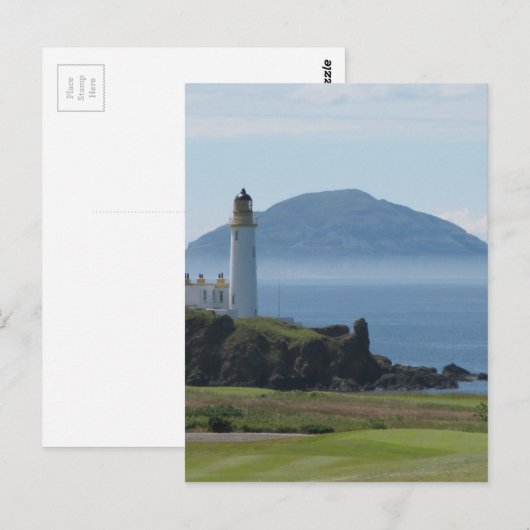 Ailsa Craig, vuurtoren van Turnberry Briefkaart (Voorkant / Achterkant)