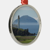 Ailsa Craig, vuurtoren van Turnberry Metalen Ornament (Rechts)