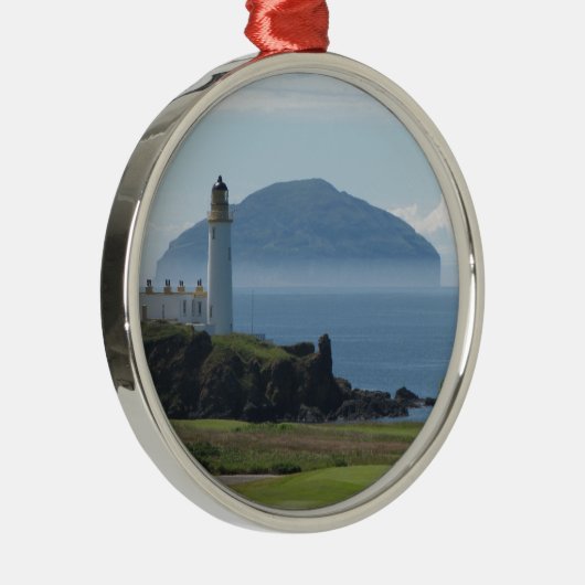 Ailsa Craig, vuurtoren van Turnberry Metalen Ornament (Rechts)