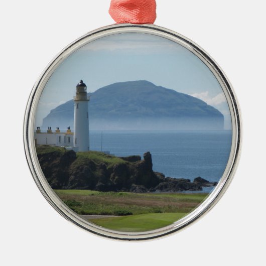 Ailsa Craig, vuurtoren van Turnberry Metalen Ornament (Voorkant)