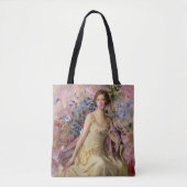 Ailsa Villard Flowers Roze Bubblekauwgom Tote Bag (Voorkant)