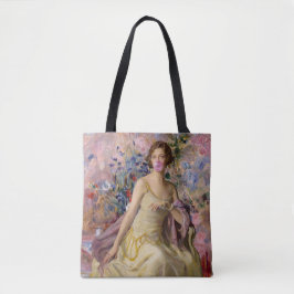 Ailsa Villard Flowers Roze Bubblekauwgom Tote Bag