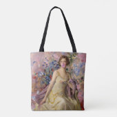 Ailsa Villard Flowers Roze Bubblekauwgom Tote Bag (Achterkant)