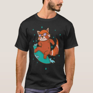 Ailuridae surfende Beer Kat minder Panda T-shirt