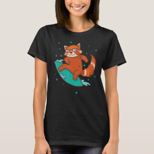 Ailuridae surfende Beer Kat minder Panda T-shirt