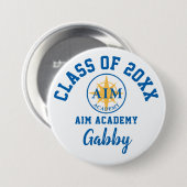 AIM Academy Button Logo Custom Personalized (Voorkant /achterkant)
