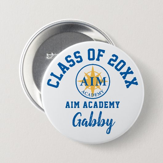 AIM Academy Button Logo Custom Personalized (Voorkant /achterkant)