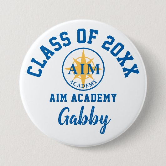 AIM Academy Button Logo Custom Personalized (Voorkant)