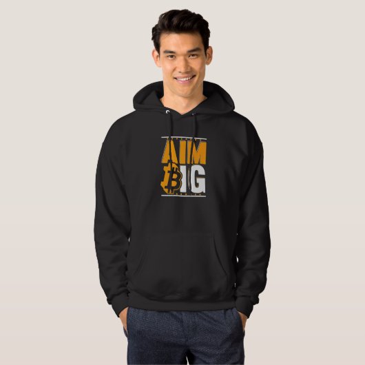 Aim Big Blockchain Crypto Currency Bitcoin   Hoodie (Voorkant volledig)