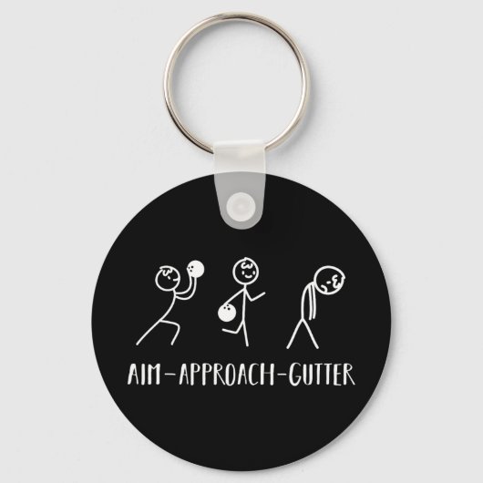 AIM Gutter Bowler Funny Bowling Mannen Vrouwen Sleutelhanger (Voorkant)