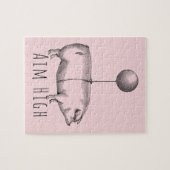Aim High Cute Pig and Balloon Inspirational Legpuzzel (Horizontaal)