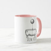 Aim High Cute Pig and Balloon Inspirational Mok (Voorkant rechts)