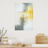 'Aim Higher' Gray en Brown Abstracte Art Poster (Keuken)