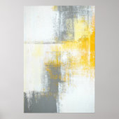 'Aim Higher' Gray en Brown Abstracte Art Poster (Voorkant)