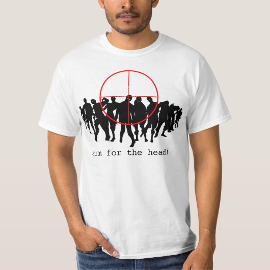 Aim op het hoofd! t-shirt (Voorkant)