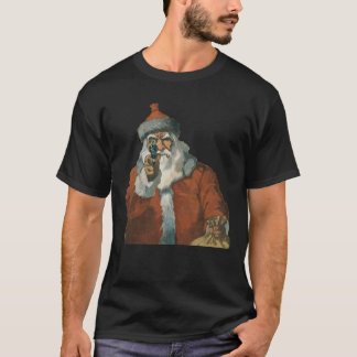 Aim Scary Santa Pistool Eigenaar Funny Kerstcadeau T-shirt