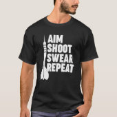 AIM SHOOT R REPEAT-donkerts T-shirt (Voorkant)