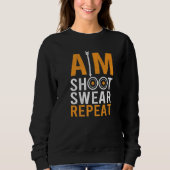 Aim Shoot Swear Bowman Archer Bowhunting Target Ar Trui (Voorkant)