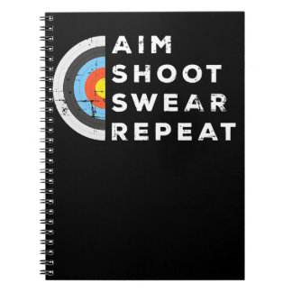 Aim Shoot Swear Herhaal Archery Costume Archer Gif Notitieboek