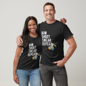 Aim Shoot Swear Herhaal Pool Player Hall Shark Bil T-shirt (Unisex)