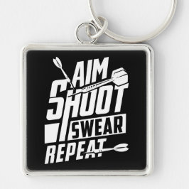 AIM Shoot Swear Herhaal Premium Sleutelhanger