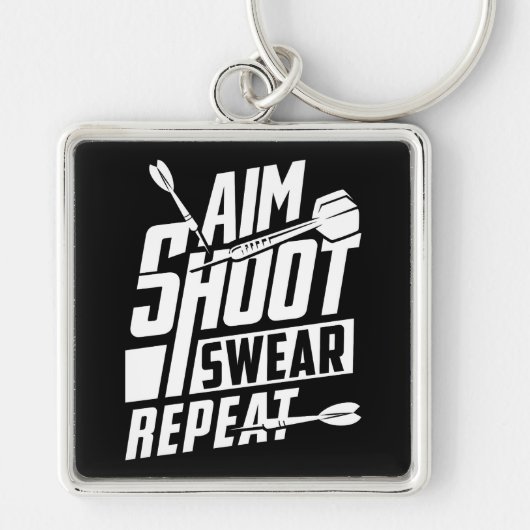AIM Shoot Swear Herhaal Premium Sleutelhanger (Voorkant)