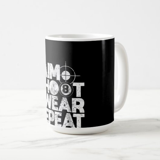 Aim Shoot Swear Herhaalt Funny Pool Billiards 8 Ba Koffiemok (Voorkant rechts)