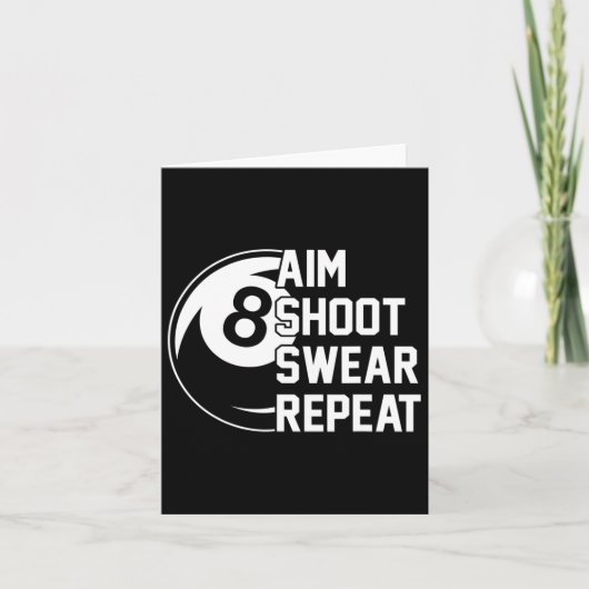 Aim Shoot Swear Herhaalt Funny Pool Kaart (Voorkant)