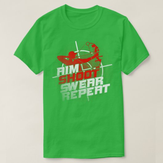 Aim Shoot Swear Repareer Archery Archer Gift T-shirt (Design voorkant)