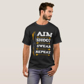 Aim Shoot Swear Repareert Archery Arrow Bow Archer T-shirt (Voorkant volledig)