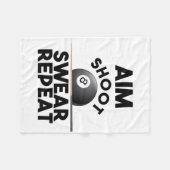 Aim Shoot Swear Repeat - Funny Billiards - 8 Ball Fleece Deken (Voorkant (Horizontaal))