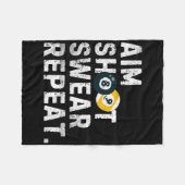 AIM Shoot Swear Repeat  Pool Player Funny B Fleece Deken (Voorkant (Horizontaal))