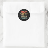 Aim Shoot Swear Repeteren Ronde Sticker (Tas)