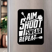 Aim Shoot Swera Repeat - Grappige Dart Fan Magneet