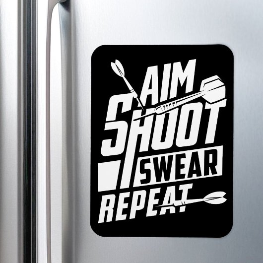 Aim Shoot Swera Repeat - Grappige Dart Fan Magneet
