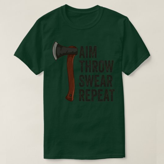 Aim Throw Swear Herhaal Ax Throwing Lumberjack2 T-shirt (Design voorkant)