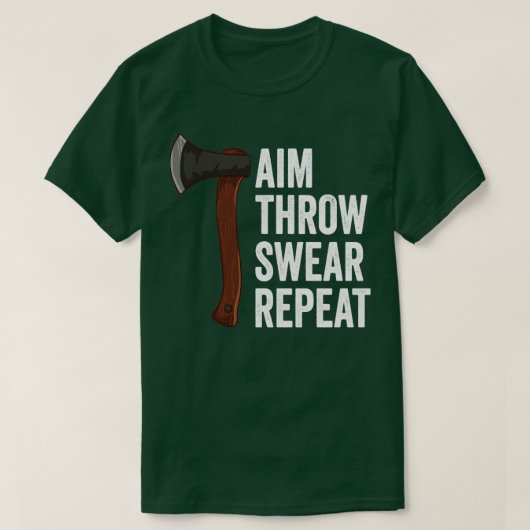 Aim Throw Swear Herhaal Ax Throwing Lumberjack T-shirt (Design voorkant)