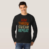 Aim Throw Swear Repeat Boule Boccia Petanque Boule T-shirt (Voorkant volledig)