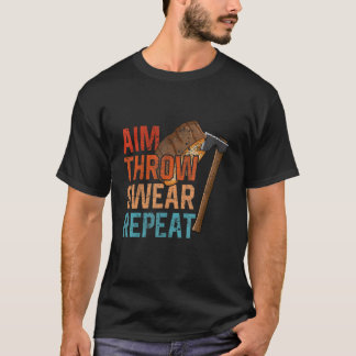Aim Throw Swear Repeteer bijl met haken omgooien T-shirt