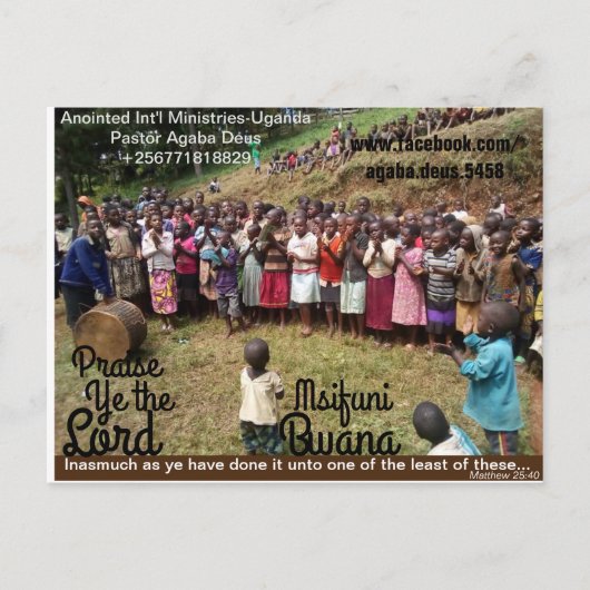 AIM-Uganda Praise Ye the Lord Postcard Briefkaart (Voorkant)