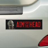 Aim voor het hoofd! bumpersticker (Op auto)