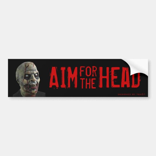 Aim voor het hoofd! bumpersticker (Voorkant)
