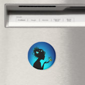 Aimant De blauwe vlindervrouw Magneet (Insitu (Vaatwasser))