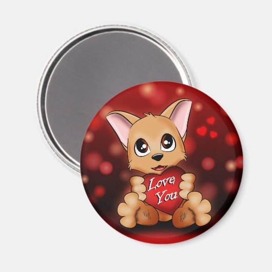 Aimant De puppy houdt van je Magneet (Voorkant / Achterkant)