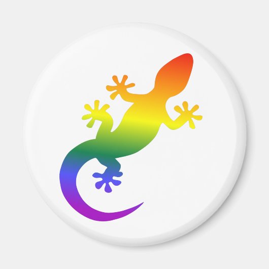 Aimant Gecko regenboog Magneet (Voorkant)