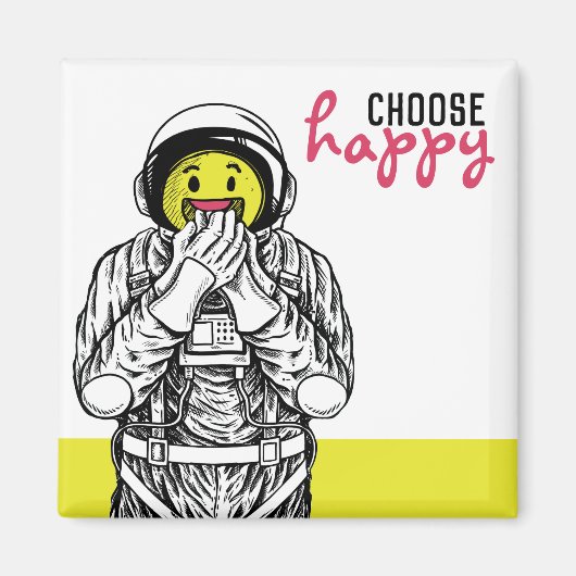 Aimant [kies gelukkig] Astronaute sourire Magneet (Voorkant)