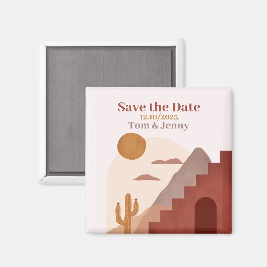 Aimant Save the Date - Terracotta by Ludilabel Magneet (Voorkant / Achterkant)